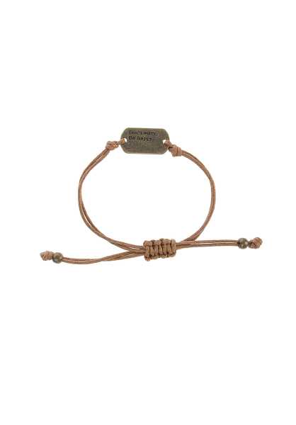 Mint Don´T Worry, Be Happy Bracelet - Marrone Donna Braccialetto (M7724)